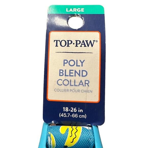 Top‎ Paw Banana Adjustable Dog Collar Size Large Blue Yellow D-Ring Fashion - Picture 5 of 5